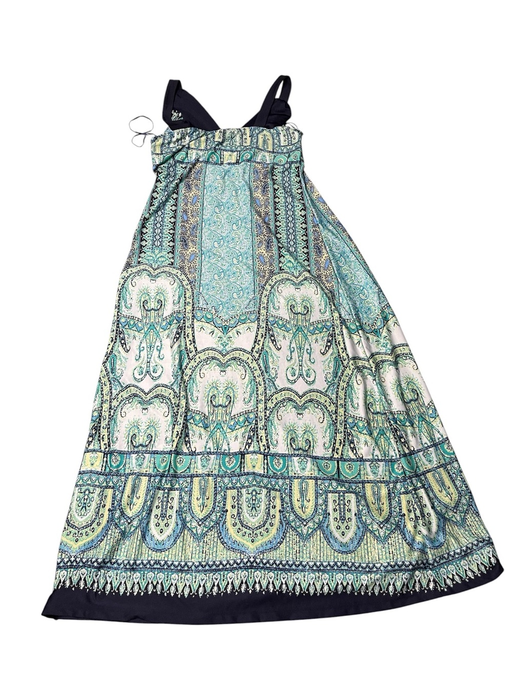 JohnPaulRichard Aqua & Navy Paisley Maxi Dress - Picture 2 of 5